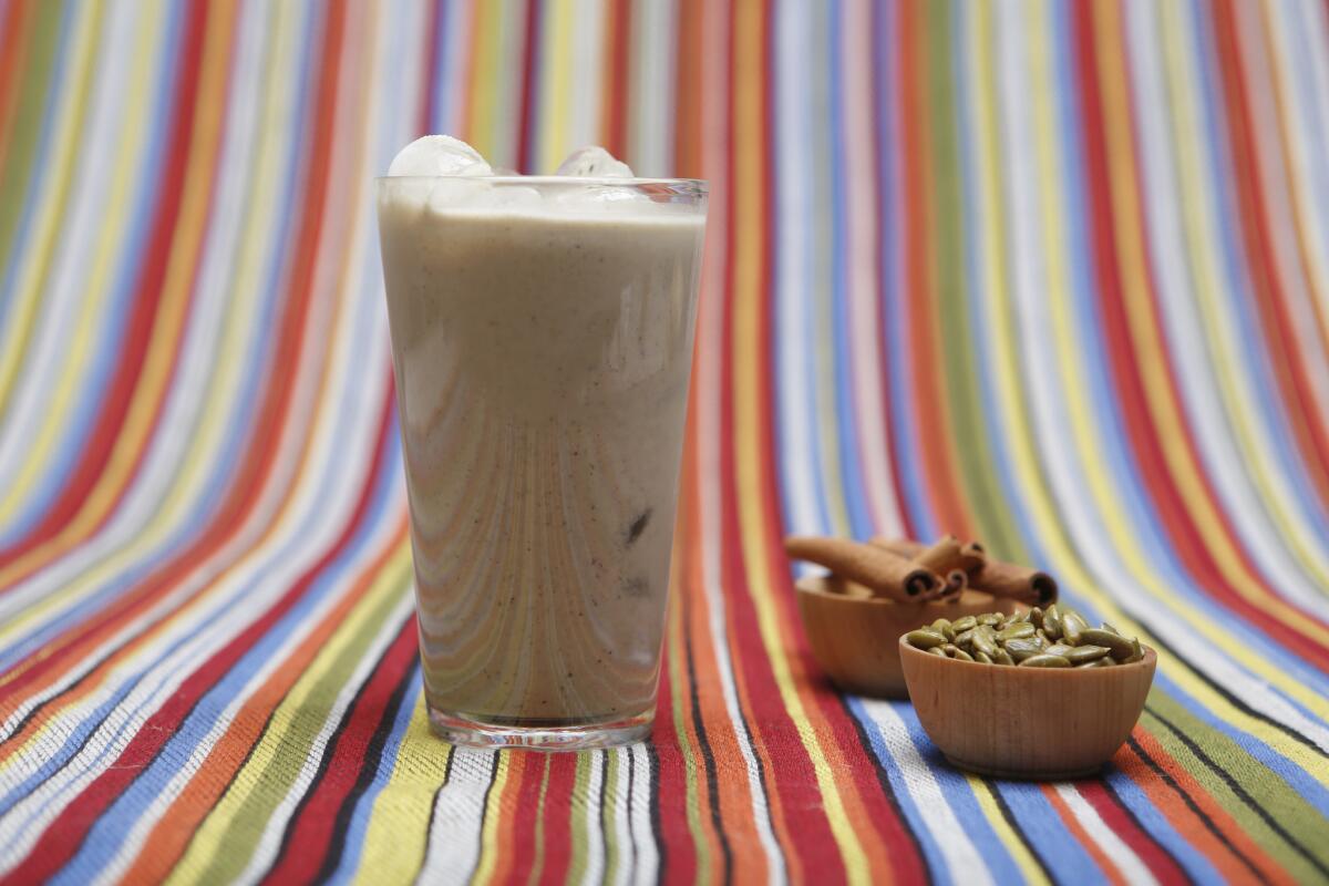 Pumpkin seeds make horchata rich and delicious.