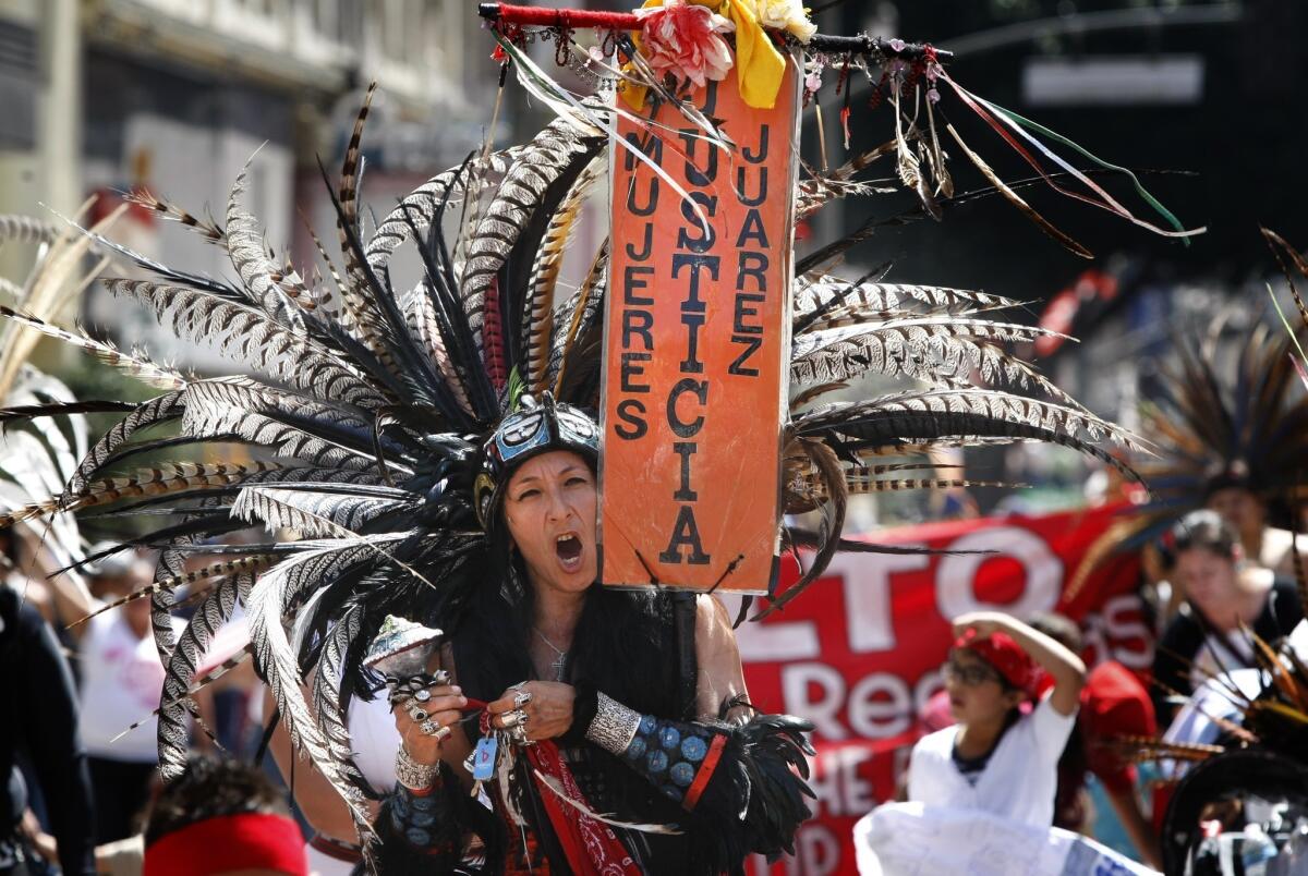 Aztec dancers have shown up to support gay rights and oppose police brutality. They've been invited to protests by African American groups and Asian ones, including the Korean Immigrant Worker Assn. They've protested Christopher Columbus.