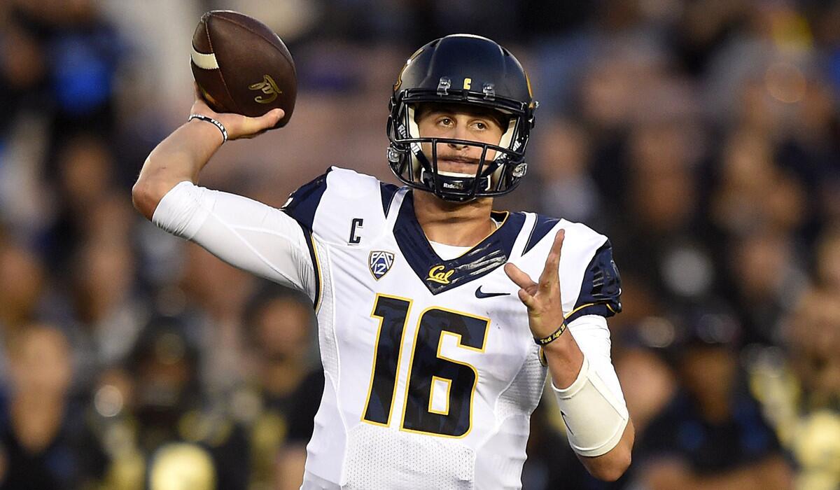 California quarterback Jared Goff passes during the first half of a game against UCLA on Oct. 22.