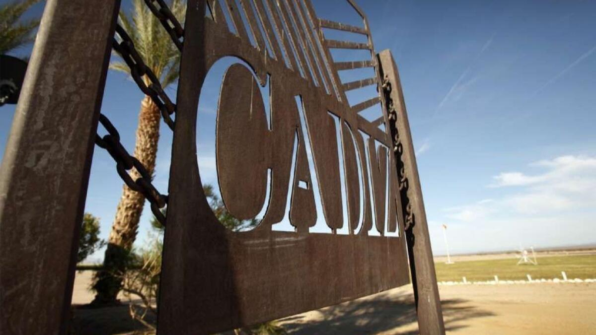 A federal judge's ruling is a blow to Cadiz Inc.'s decades-long effort to pump desert groundwater and sell it to urban Southern California.