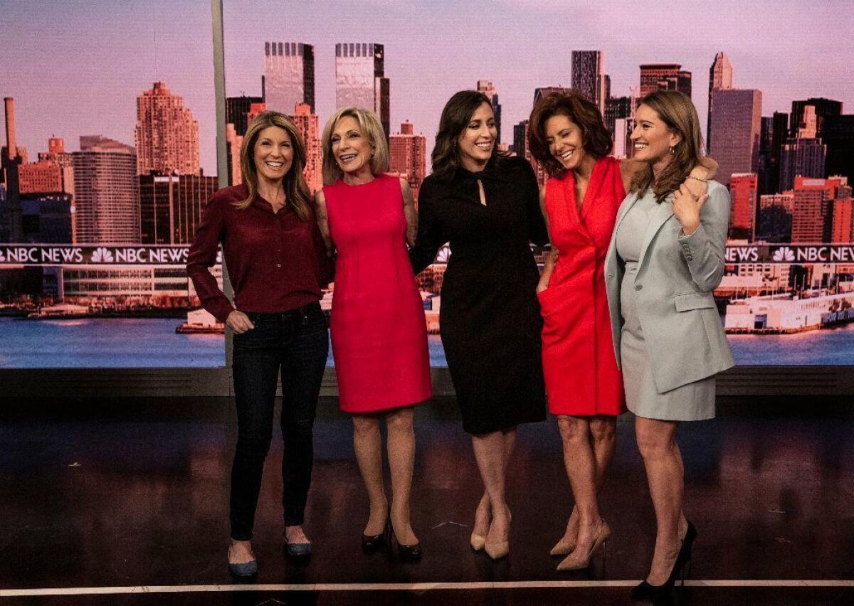 The five female anchors who now shape most of the daytime news programming at MSNBC are Nicolle Wallace, left, Andrea Mitchell, Hallie Jackson, Stephanie Ruhle and Katy Tur.