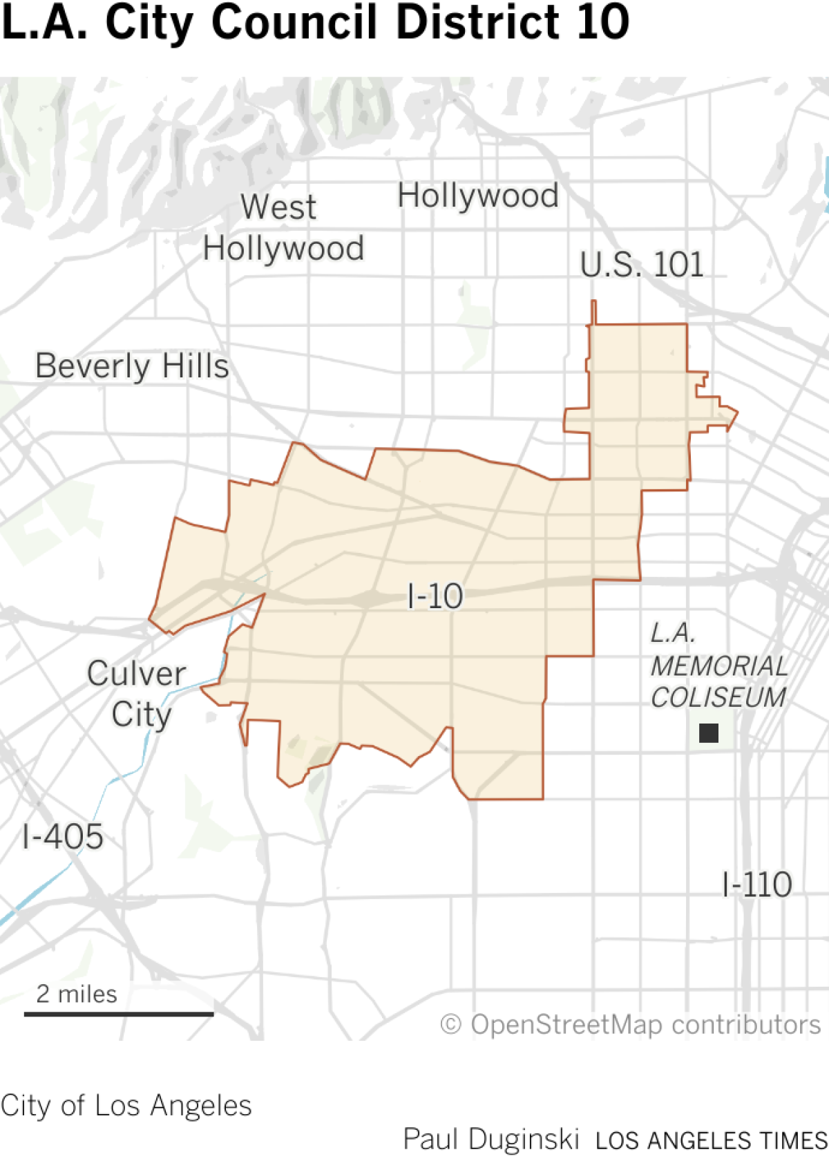 Locator of city council district 10.