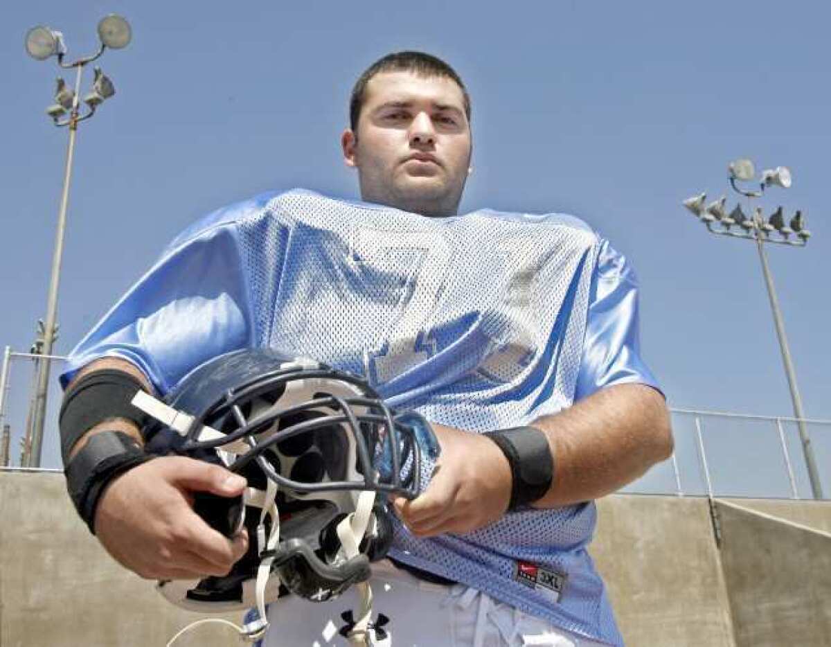 Crescenta Valley High football offensive guard Andrew Kiorkof is ready for the 2012 season.