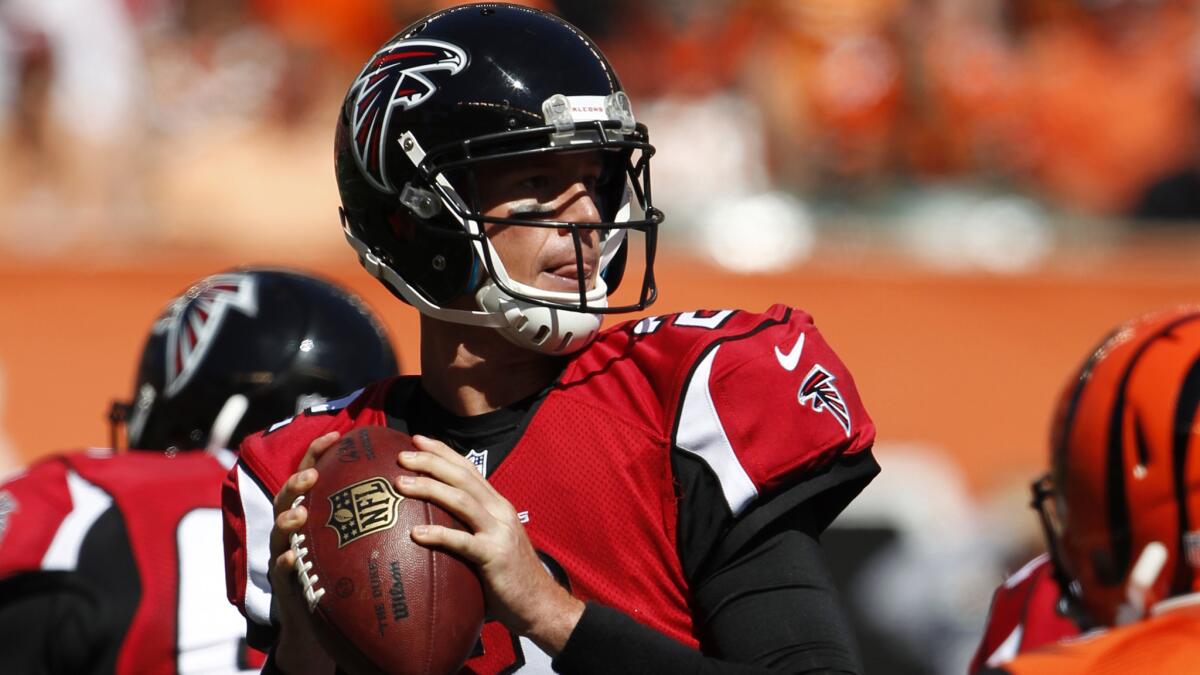 Quarterback Matt Ryan and the Falcons will try to improve to 7-9 on Sunday in an NFC South showdown with Carolina. The winning team goes to the playoffs.