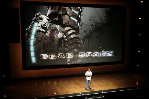 Glen Schofield, with EA Redwood Shores, discusses the new video game 'Dead Space' at the Electronic Arts news conference.