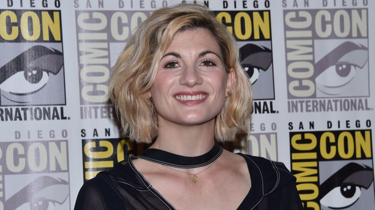 Jodie Whittaker arrives for the photo call of "Doctor Who" during Comic Con in San Diego on July 19, 2018.