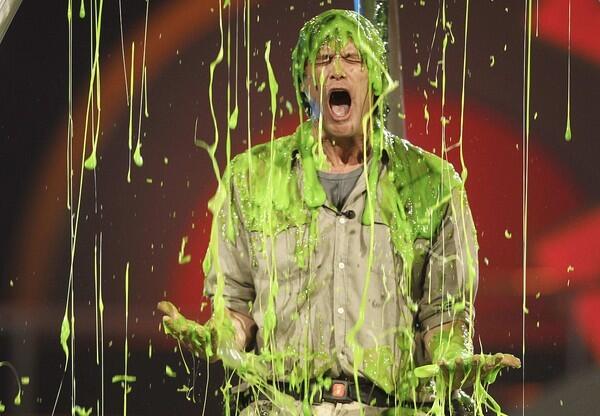 Jim Carrey gets covered in slime, which he thought was "very cool."