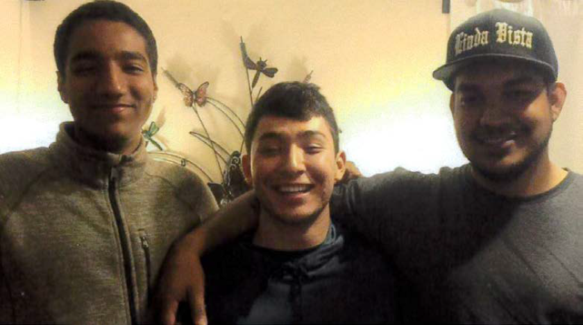 Angel Zapata Hernandez (right), his cousin, Ricky, (center) and Hernandez’s brother, Tai, in 2019. 