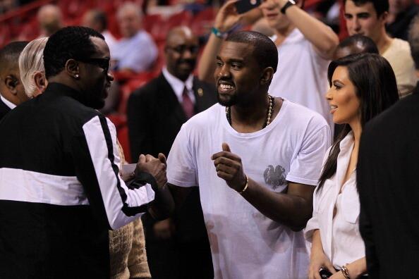 Sean P. Diddy Combs, Kanye West and Kim Kardashian