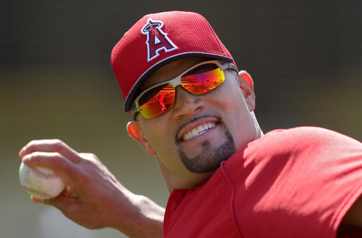 Angels first baseman Albert Pujols did not start Friday night, only the second time in 55 games he began the night on the bench.