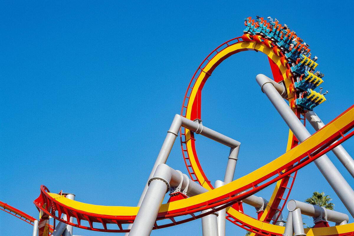 A view of the Silver Bullet Roller Coaster Loop.