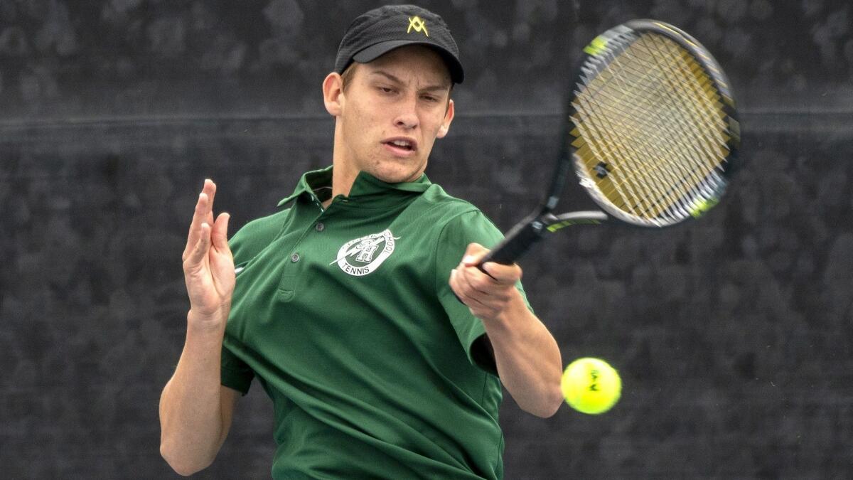 Sage Hill School's Emin Torlic won the Academy League singles title and helped the Lightning win their second straight outright league title.