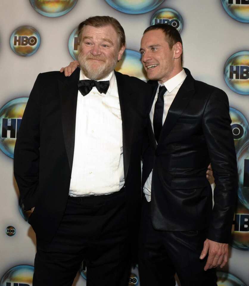 Golden Globe nominees Brendan Gleeson of "The Guard," left, with Michael Fassbender of "Shame."
