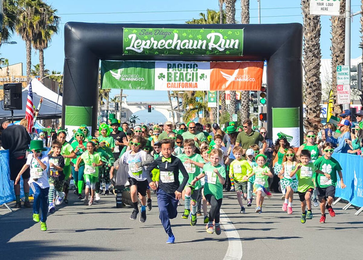 Children in a previous Kids 1K Run, which is part of Pacific Beach's annual Leprechaun Run.