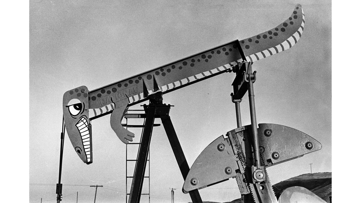 Nov. 20, 1975: One of Jean Dakessian's oil-pump transfigurations in a field near Coalinga, Calif.