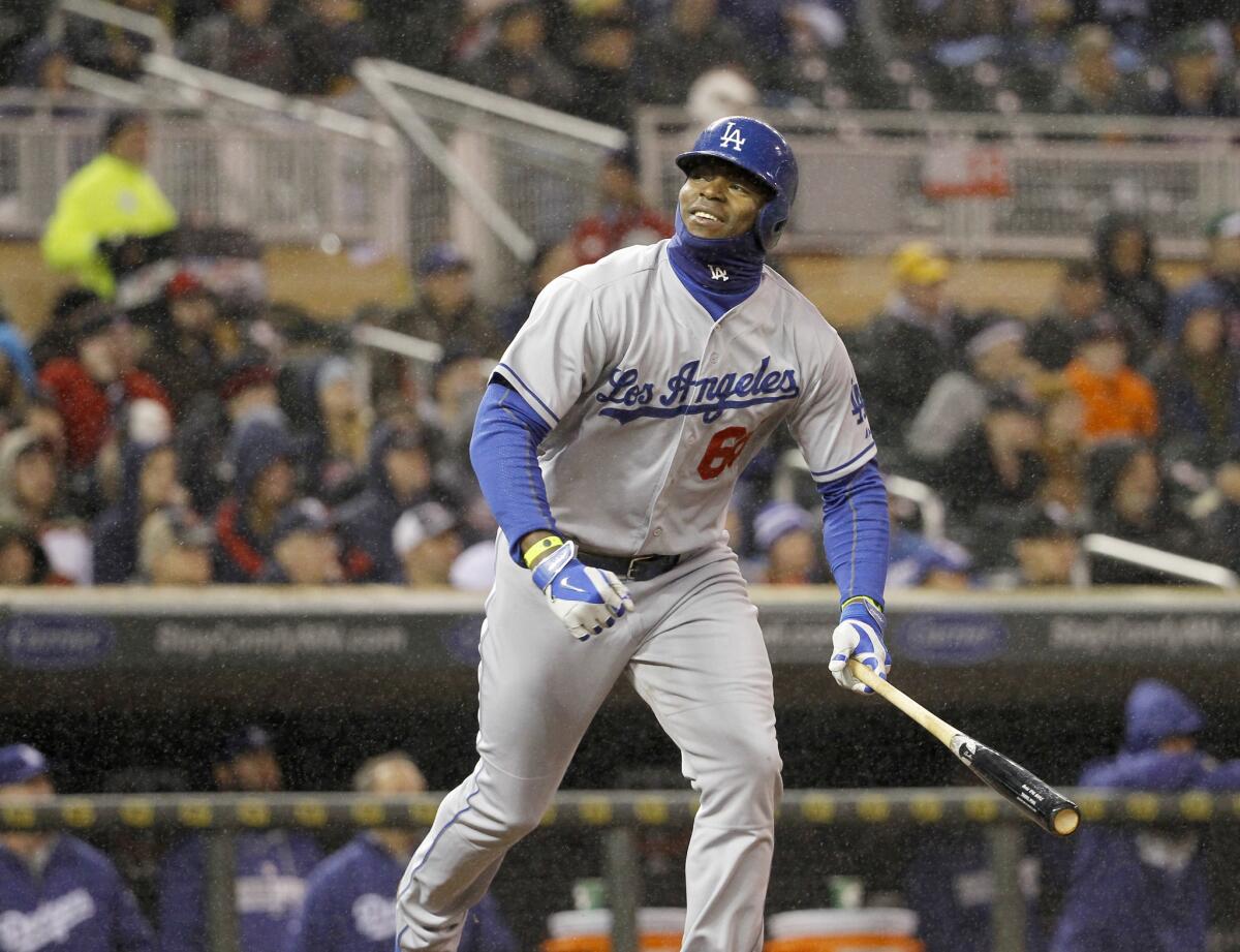 Yasiel Puig was batting just .254 a week ago but has gone 10 for 20 since to raise his average to .308.