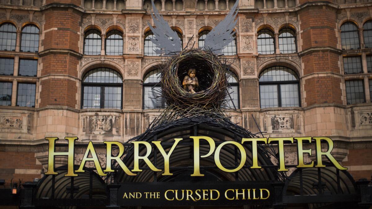The play "Harry Potter and the Cursed Child" in London. The book goes on sale Saturday.