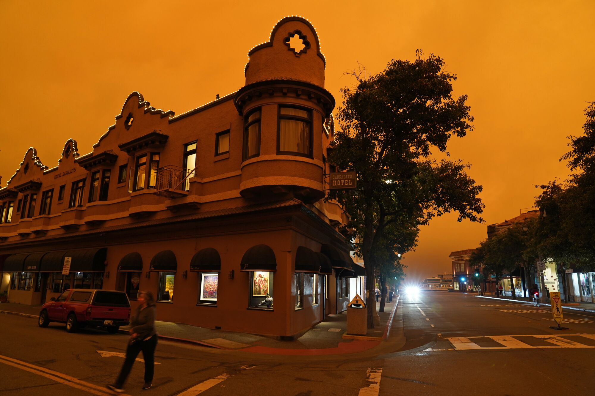 Smoke darkens the morning sky Wednesday in Sausalito.