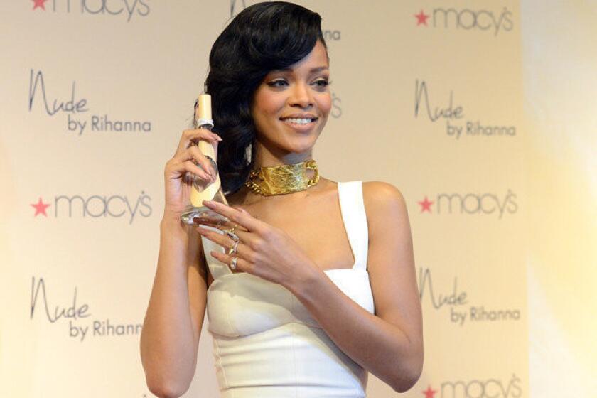 Rihanna unveils her new fragrance, unsurprisingly called Nude by Rihanna, in Century City on Saturday. The singer will soon have her own fashion-design competition show on Style Network.