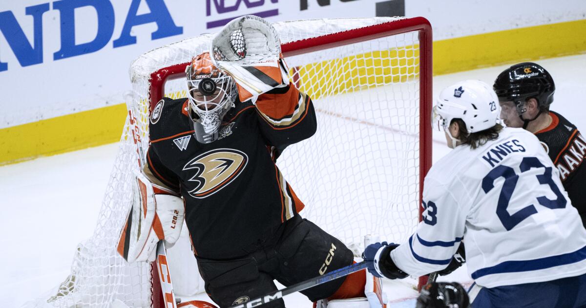 Lukas Dostal delivers career-high 55 saves, but Ducks fall to Maple Leafs in overtime