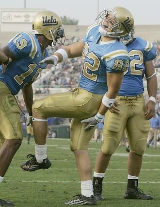 UCLA's Ryan Moya reacts after scoring in the second quarter.