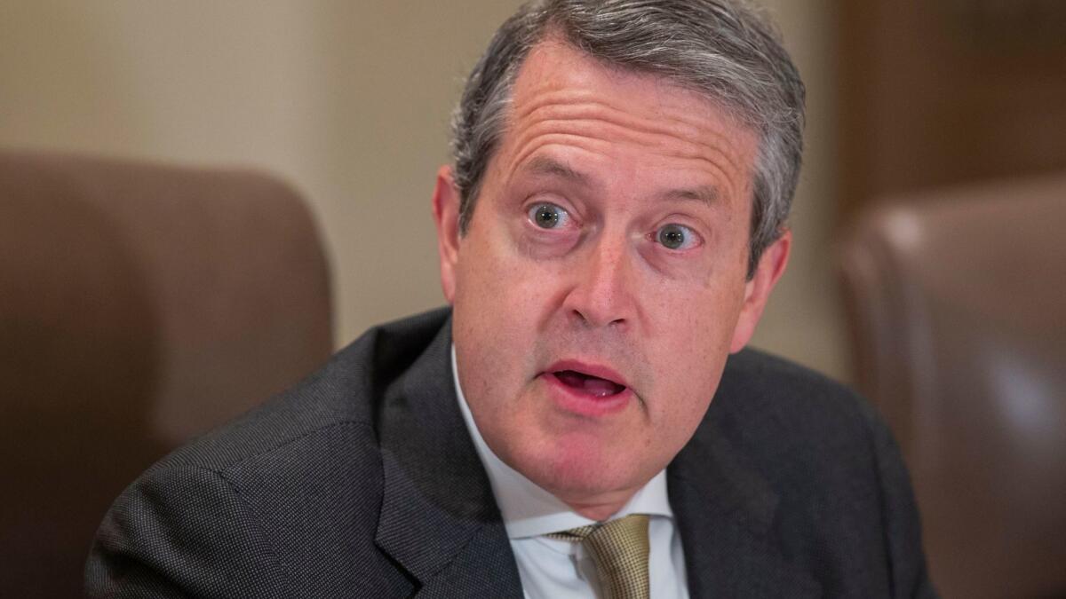 Randal Quarles, a member of the Federal Reserve's Board of Governors, attends an Oct. 31 meeting of the board in Washington. He outlined possible changes to the central bank's stress tests at a Brookings Institution event on Friday.