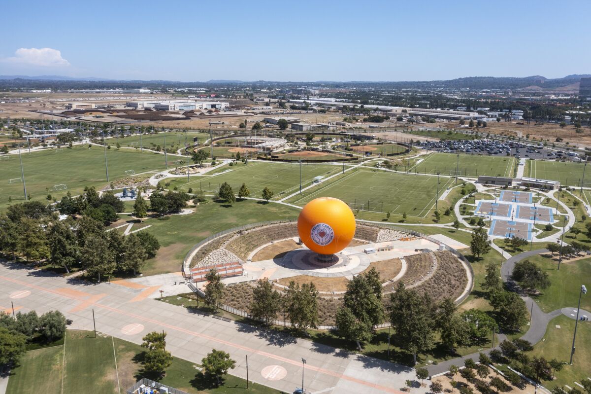 Aerial view of the Great Park on July 28 in Irvine.