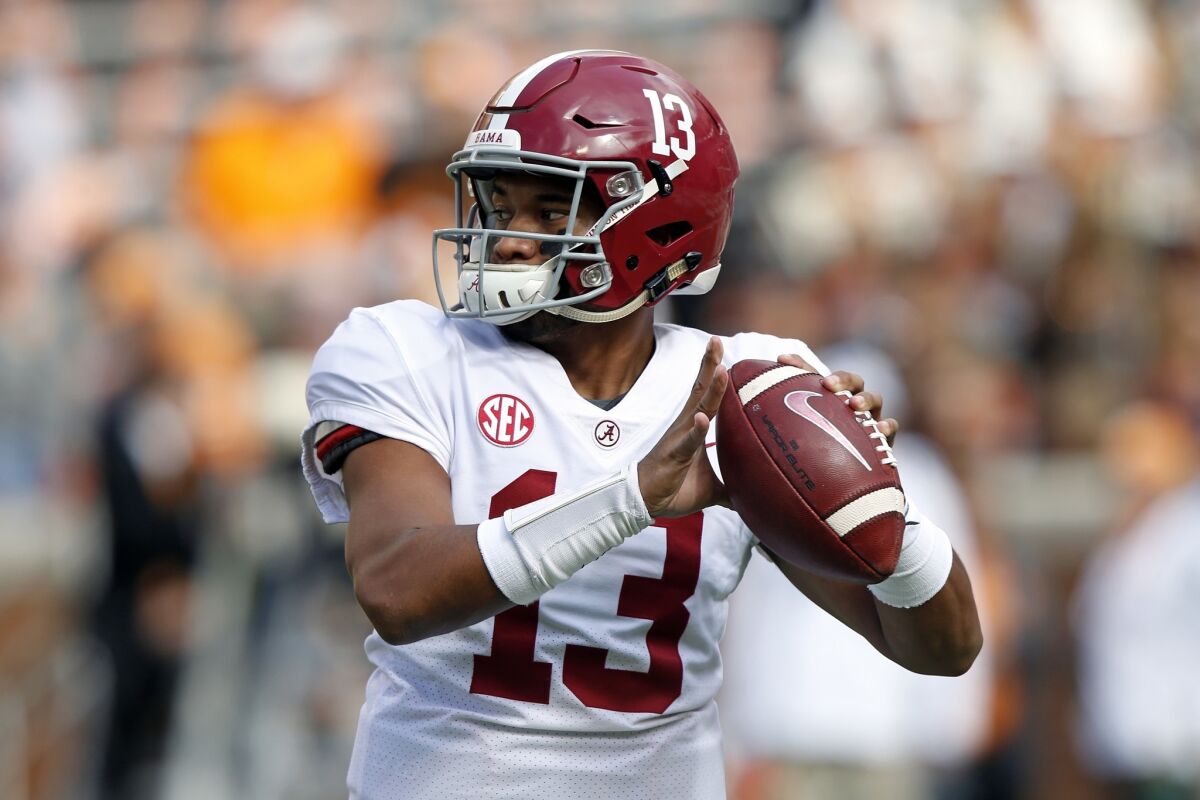 Will uber-talented and oft-injured quarterback Tua Tagovailoa be available when the Chargers pick at No. 6 in the first round of the NFL Draft on Thursday?