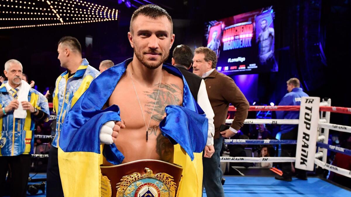 Vasyl Lomachenko overwhelmed fellow two-time Olympic gold medalist Guillermo Rigondeaux, who quit on his stool after the sixth round Saturday night at the Theater at Madison Square Garden.