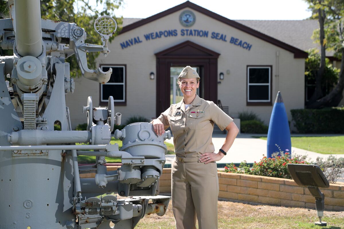 Navy Capt. Jessica J. O'Brien is the new commanding officer for the Naval Weapons Station in Seal Beach. 