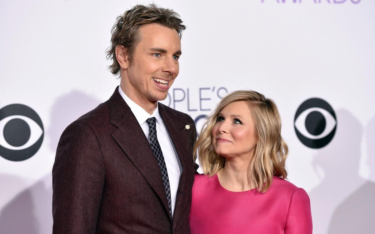 Dax Shepard and Kristen Bell arrive at the People's Choice Awards at the Nokia Theatre on Jan. 7.