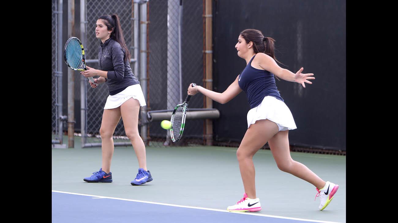 Photo Gallery: Crescenta Valley High School girls tennis in CIF SS Div 3 playoff match vs. Marymount High School