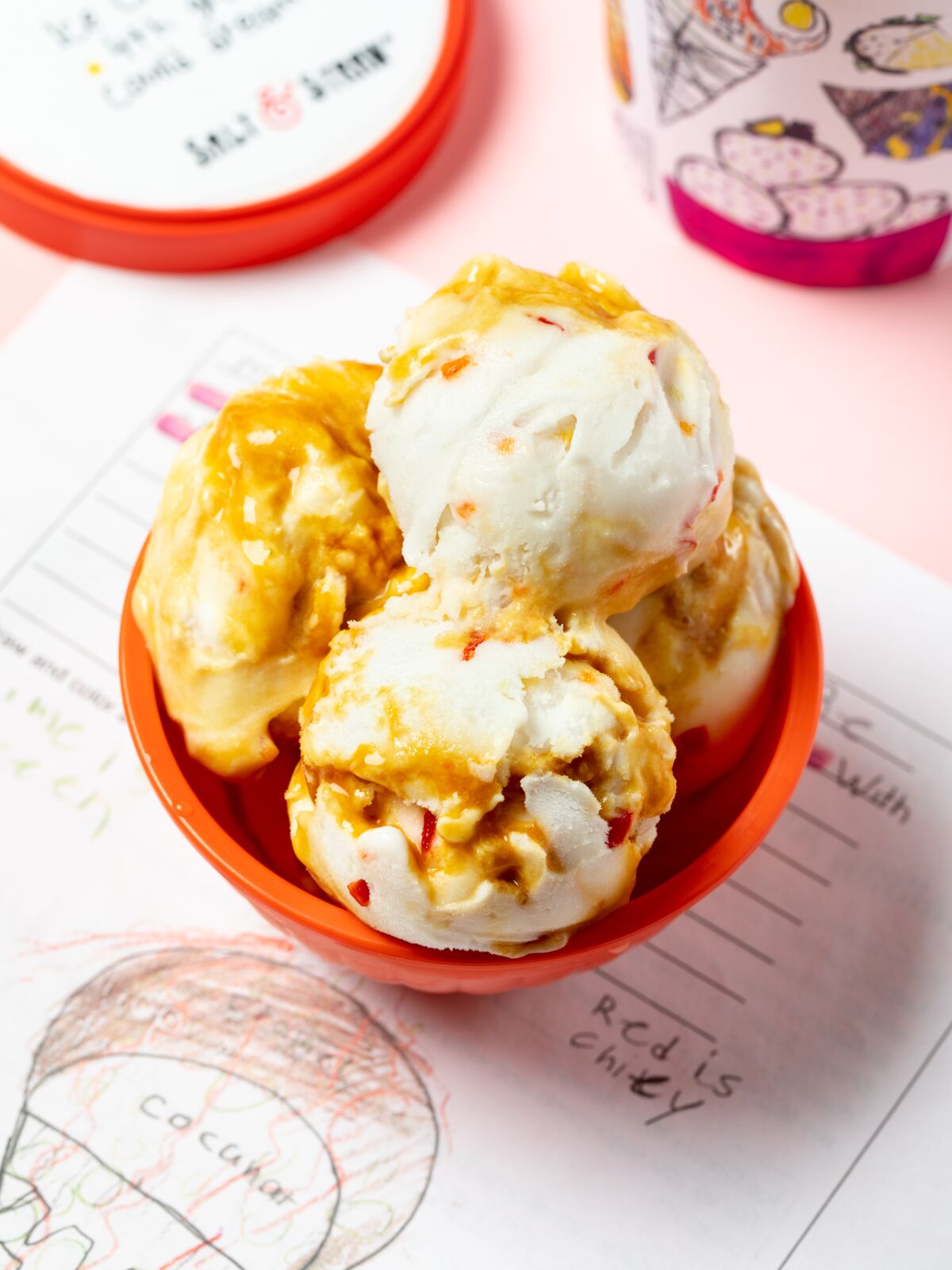 Cramel with Cocanat and Lime with Chiley ice cream, a student-invented (and -spelled) flavor at Salt & Straw ice cream shops in San Diego Sept. 6 through Oct. 4.