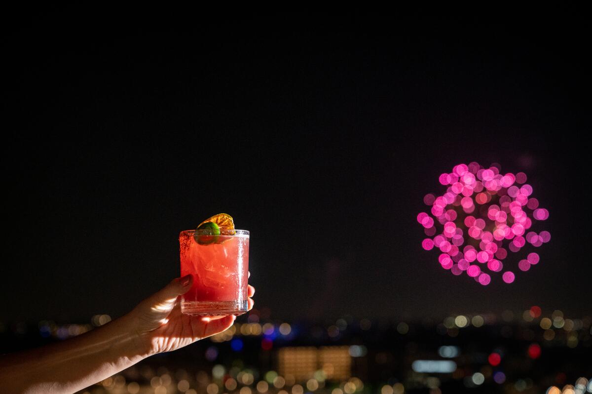 Rooftop restaurant Top of the V will host a buffet with surrounding firework displays in Anaheim this 4th of July.