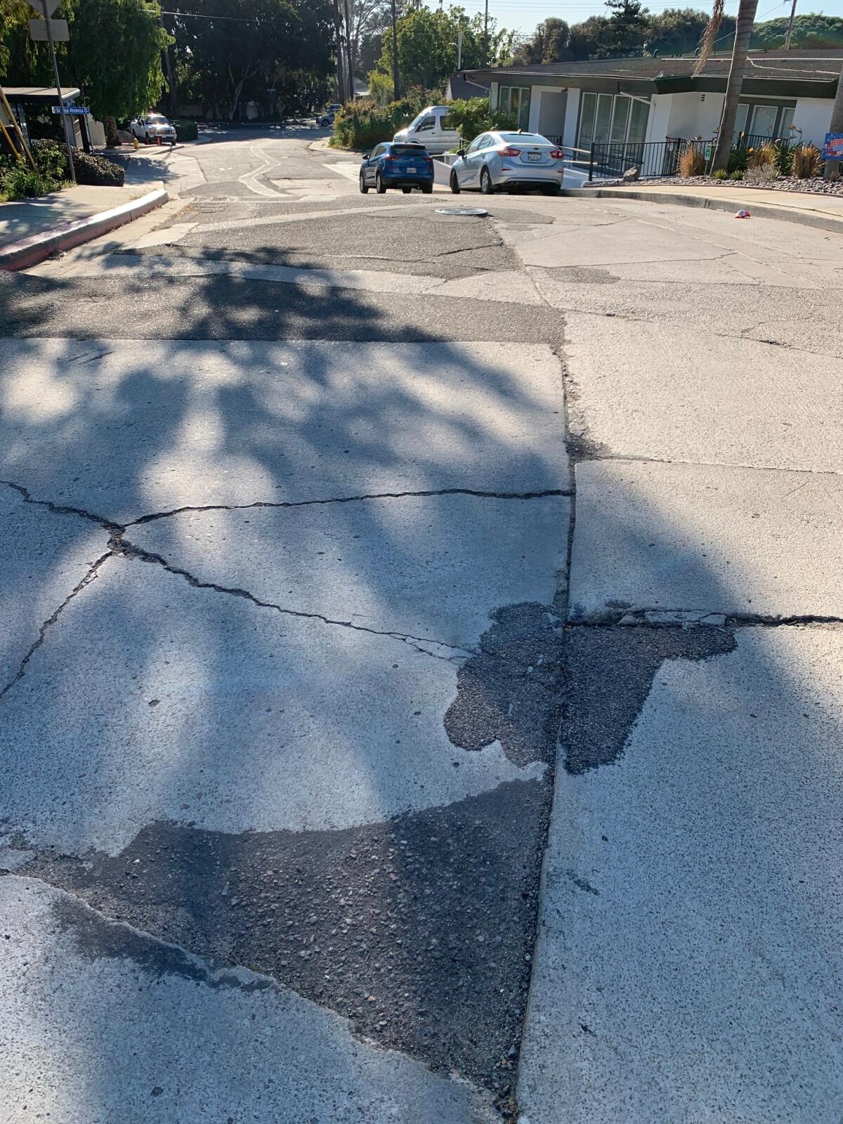 Via del Norte in La Jolla shows wear and tear.