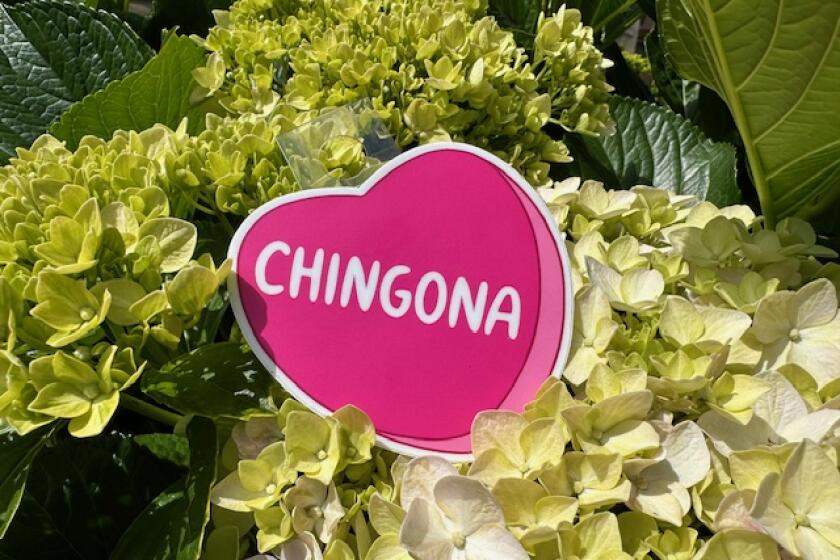 Merchandise bearing the word "Chingona" is found on stickers, t-shirts and more