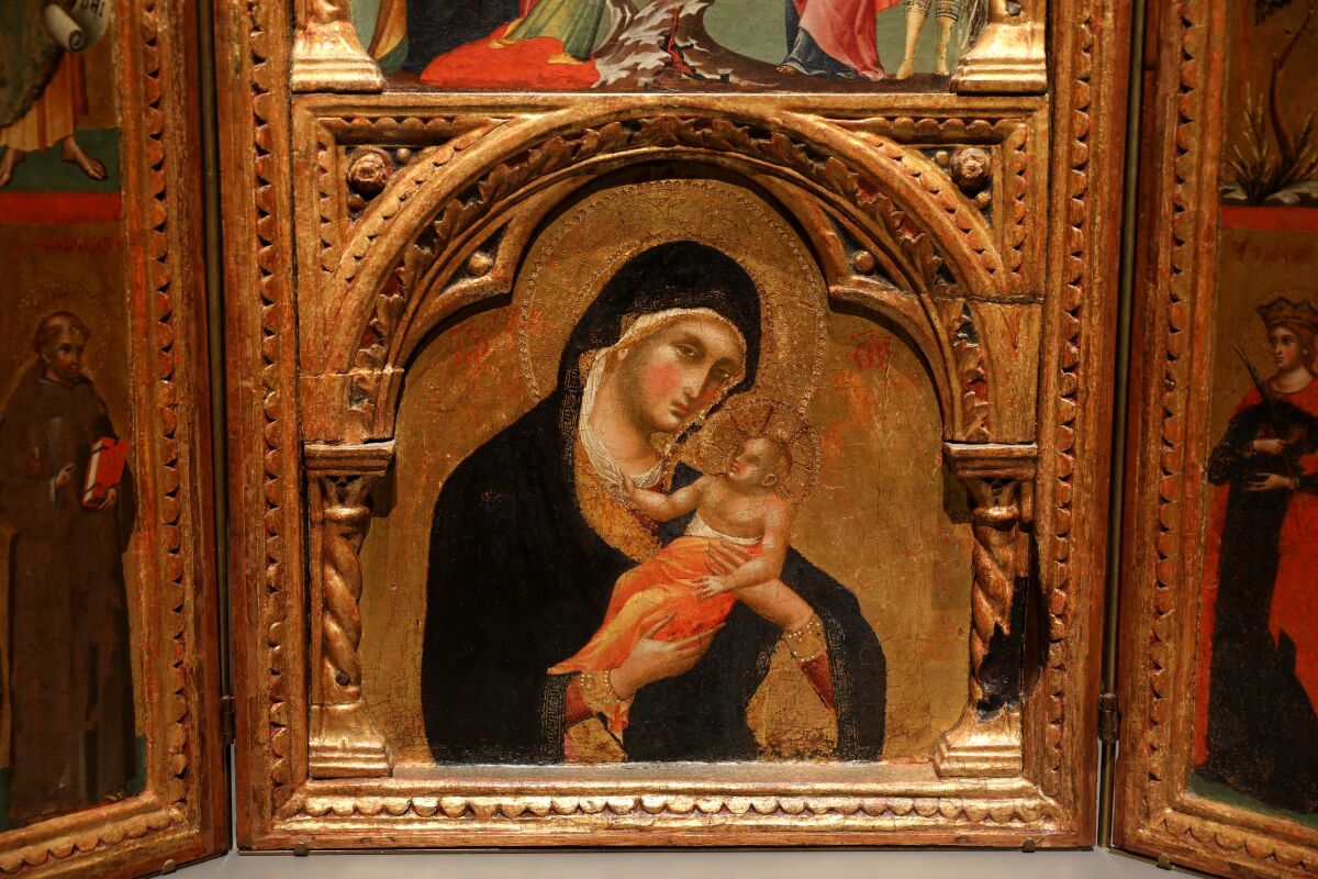 Triptych (detail), circa 1340, on exhibit at the J. Paul Getty Museum.