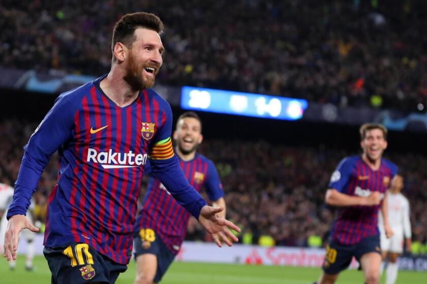 Lionel Messi celebra tras su golazo sobre Liverpool, en la pasada edición de la Champions League.
