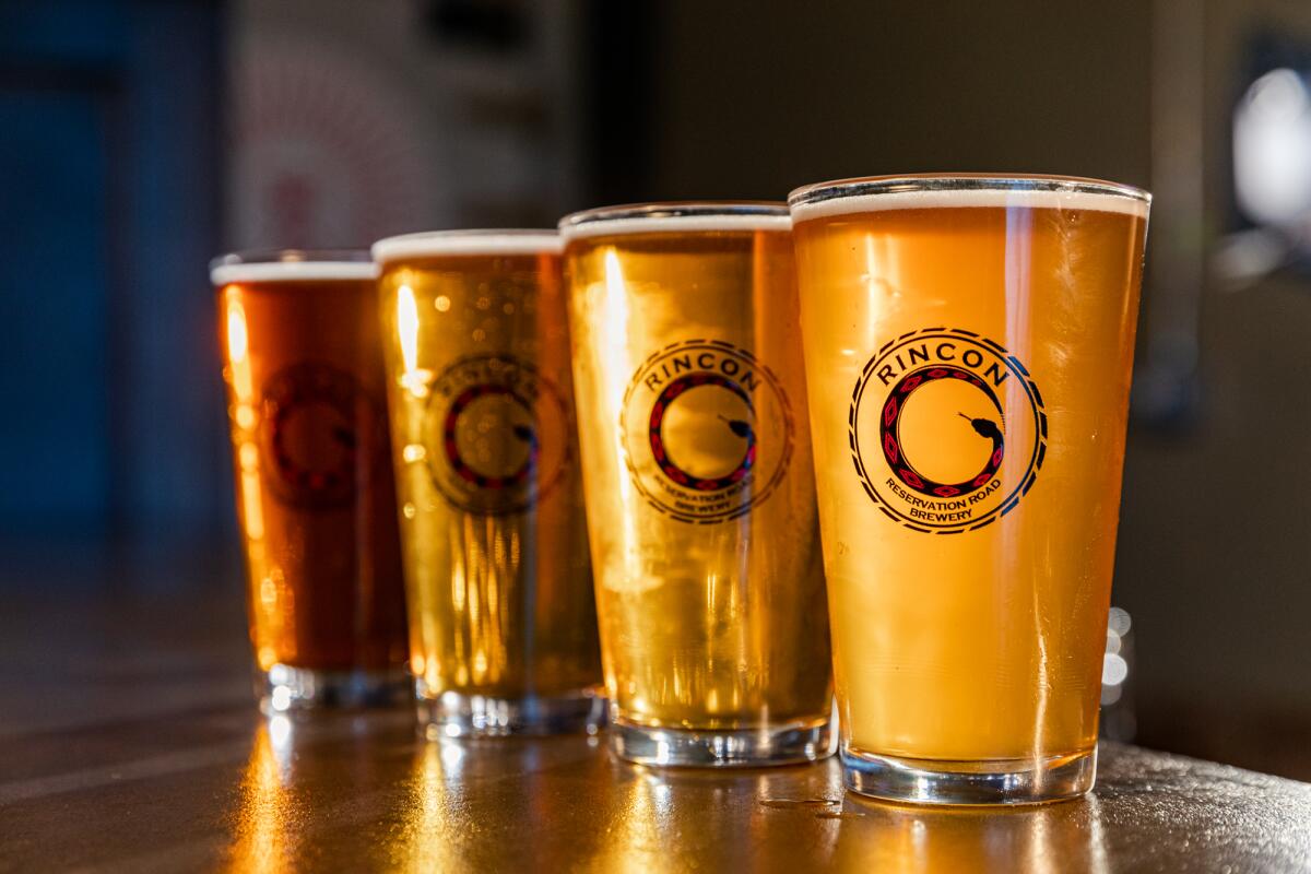 Draft beers from Rincon Reservation Road Brewery, also known as 3R Brewery.