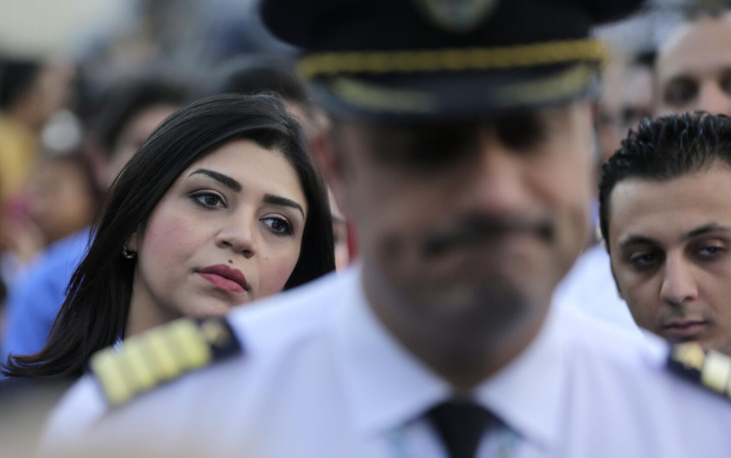 EgyptAir employees at vigil