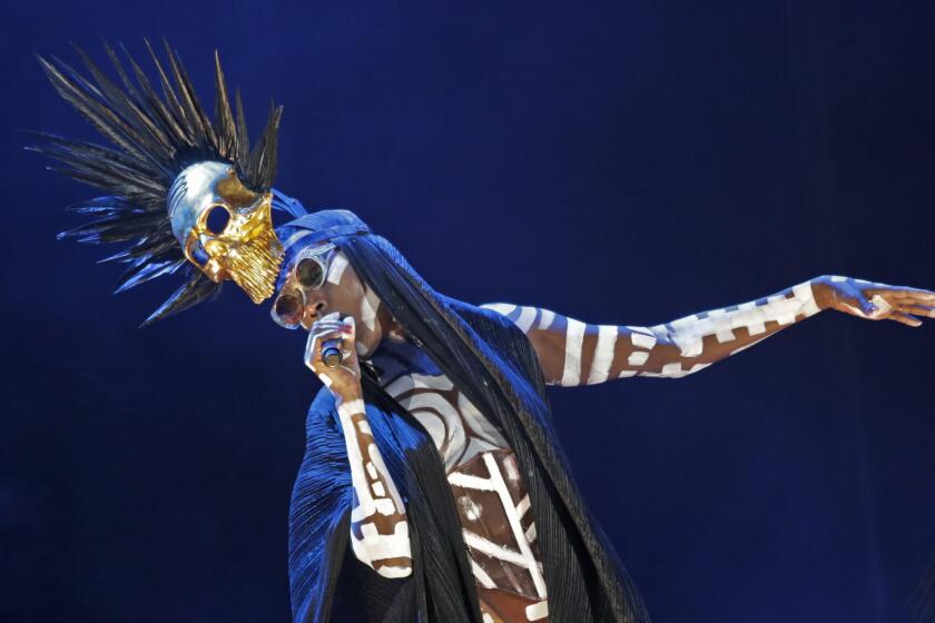 Grace Jones performs Sunday night at the Hollywood Bowl in Los Angeles.