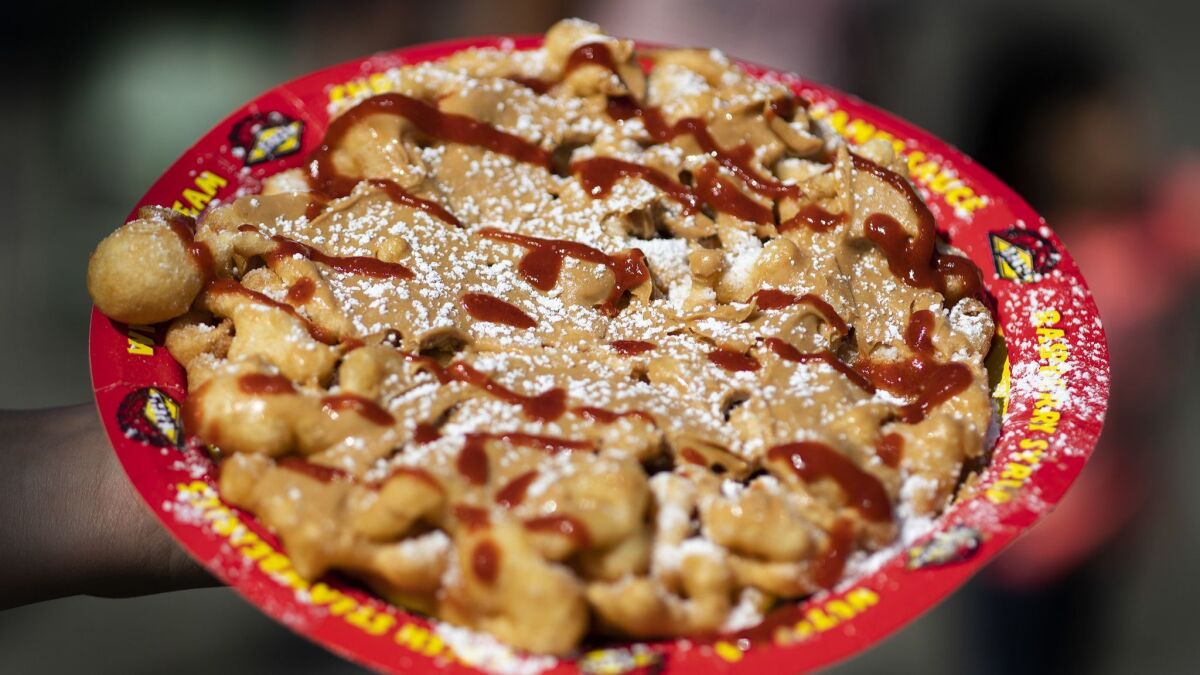 The peanut butter, jelly and Sriracha funnel cake from Dutchmen's Funnel Cakes.