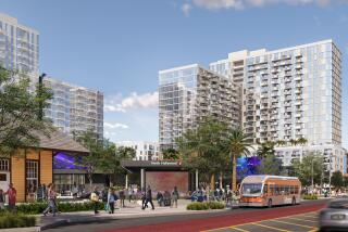 An artist rendering of District NoHo, which will be located atop the North Hollywood Metro station.