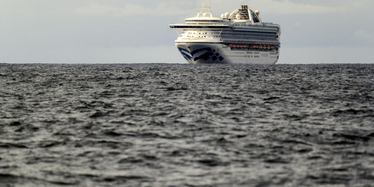 The Grand Princess maintains a holding pattern about 30 miles off the coast of San Francisco on Sunday.