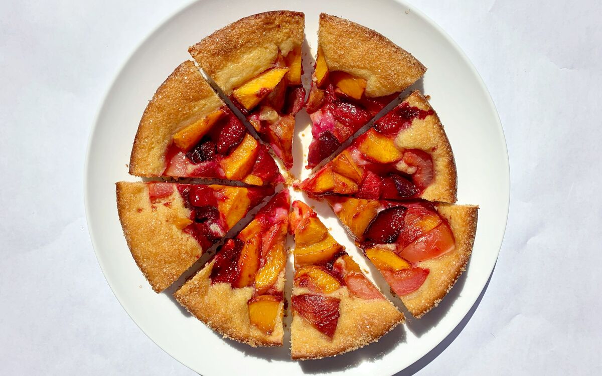 Yeast-risen, buttery cake is the best showcase for wedges of ripe peak-season stone fruit.
