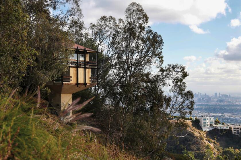 Late architect Bernard Judge's "Tree House" in the Hollywood Hills is photographed on Tuesday, December 28, 2021.