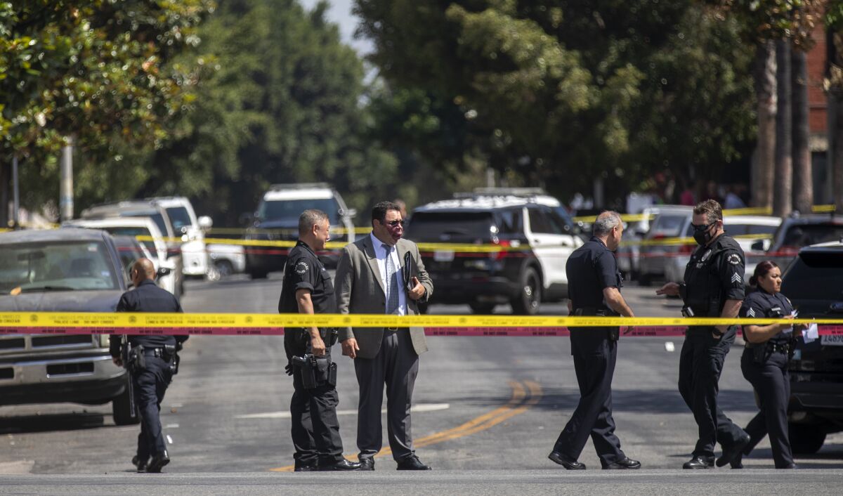 The LAPD investigates a possible scene from a shooting in Koreatown.