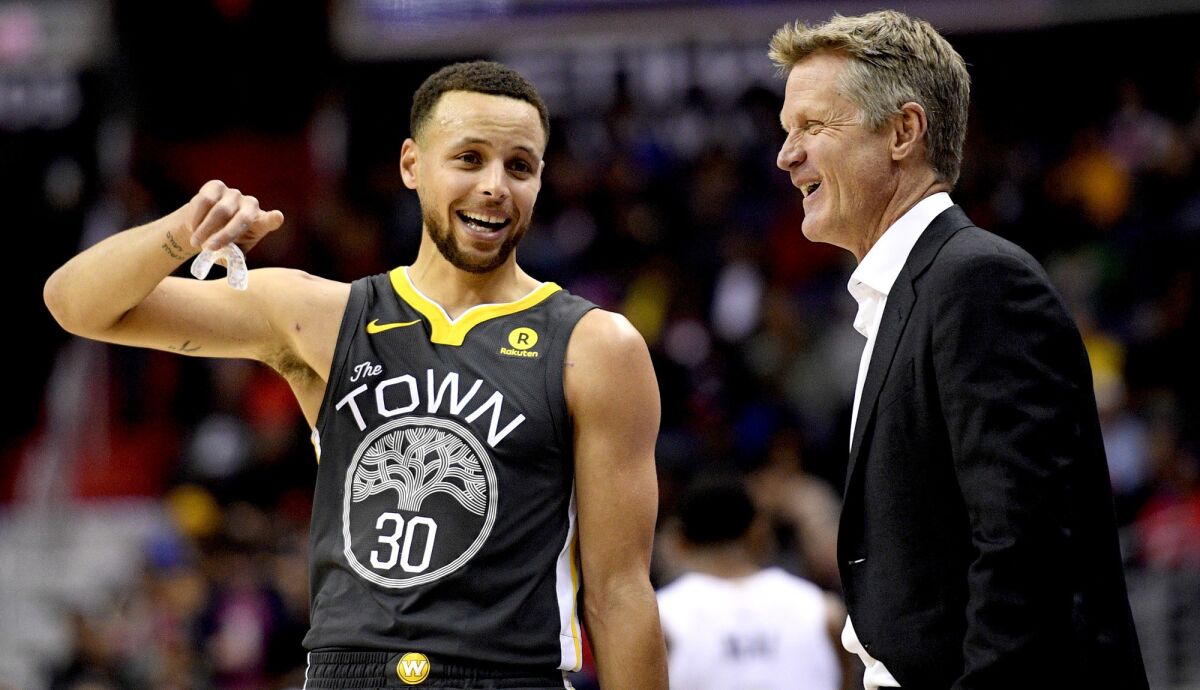 Warriors guard Stephen Curry and coach Steve Kerr have had plenty to smile about the last four seasons.