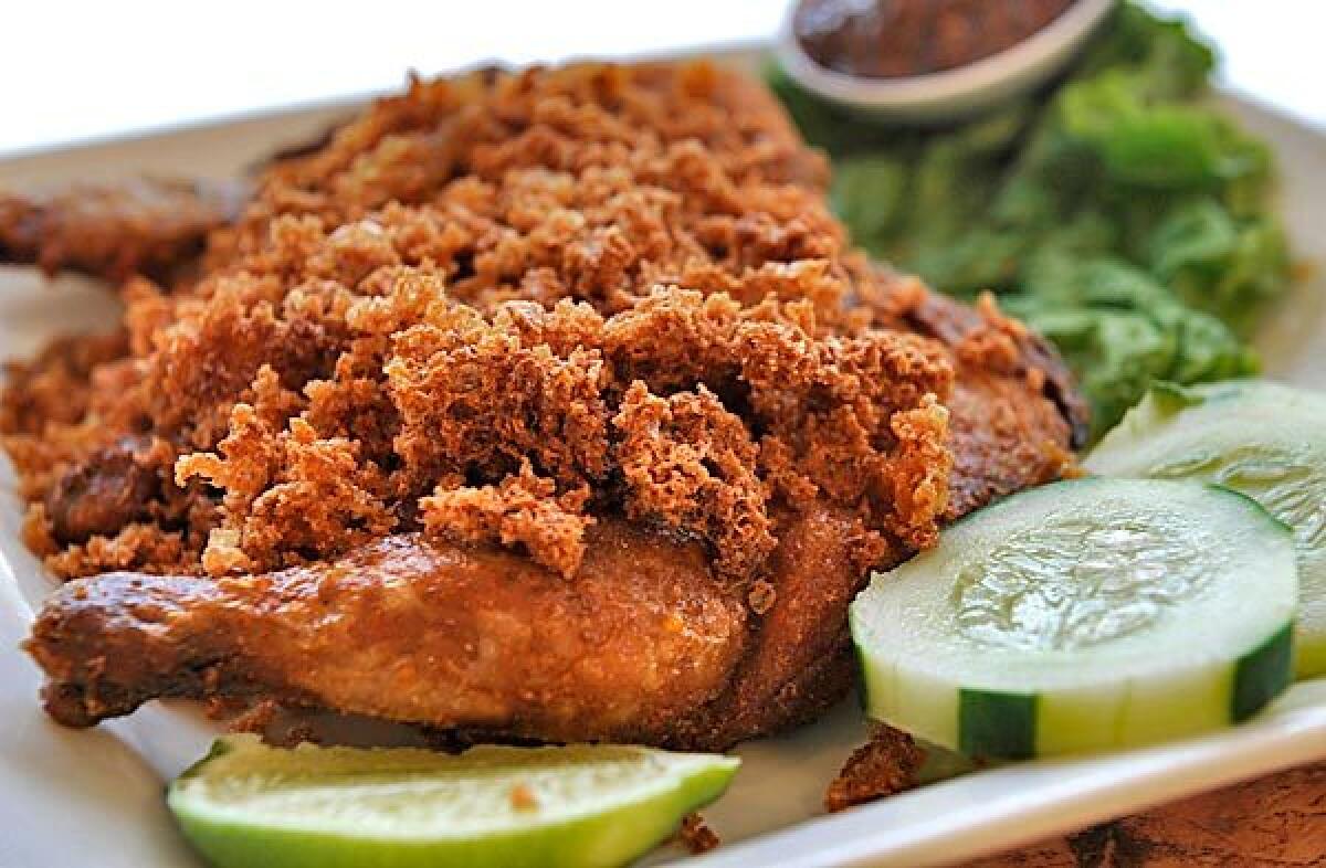 Ayam goreng kremesan is one of Merry's House of Chicken's signature dishes.