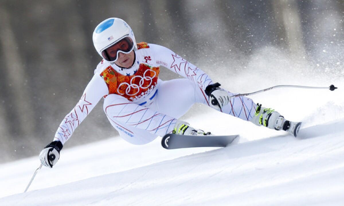 American Julia Mancuso competes in the downhill portion of the women's super-combined during the 2014 Sochi Olympics.